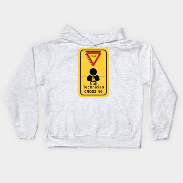 Nail Technician Crossing Kids Hoodie by Night'sShop